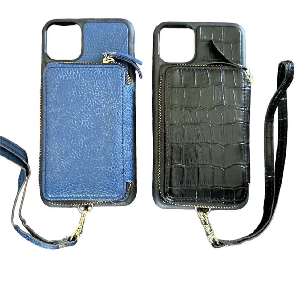 ZVE Iphone 11 pro max wallet case 1 in blue & 1 in black like new 2 for 1 price.
